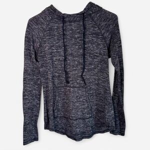 LA Hearts Soft Knit Hoodie Pullover - Gray Marled Long Sleeve - Medium